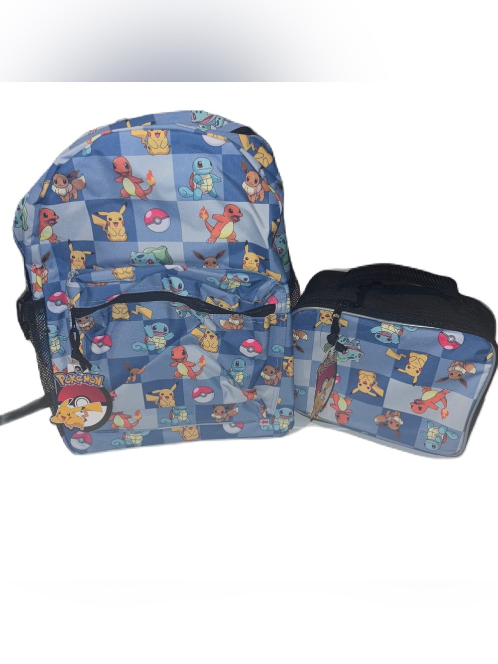 Bioworld Blue Pokémon Print Backpack with Lunch Bag - Picture 2 of 8